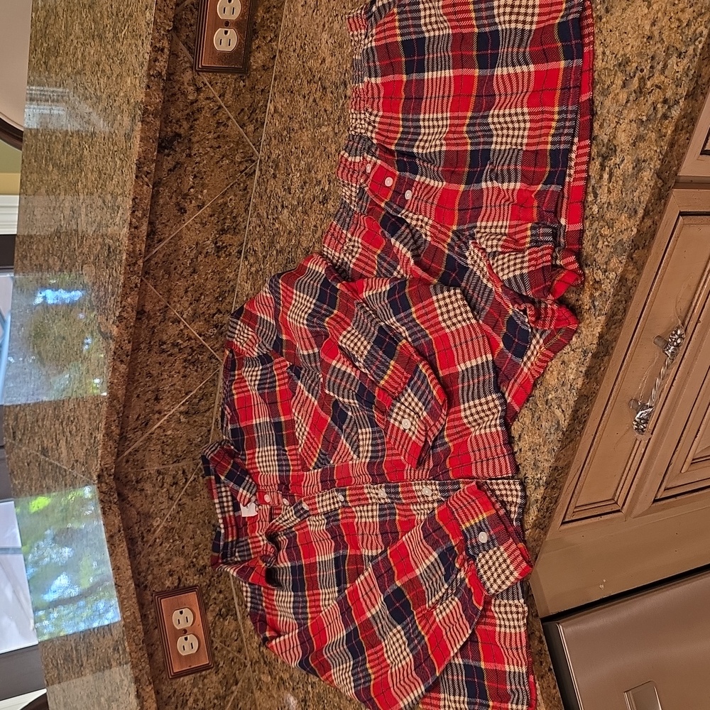 Aerie Red and Navy Plaid Pajama Set